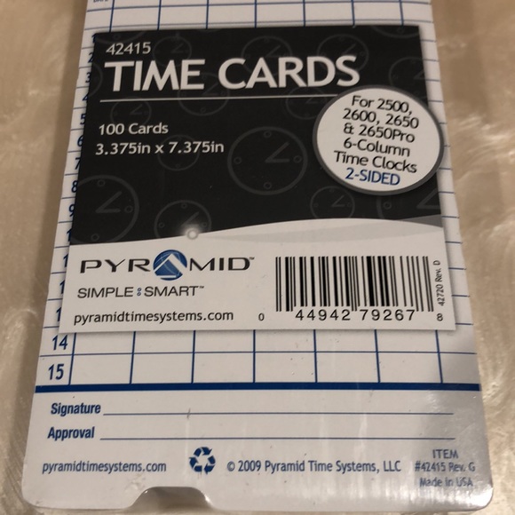 Pyramid Time Cards - Picture 3 of 3